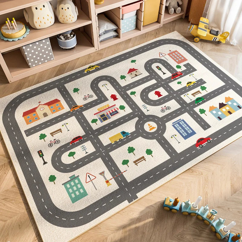 Cartoon Car Traffic Kids Play Mat