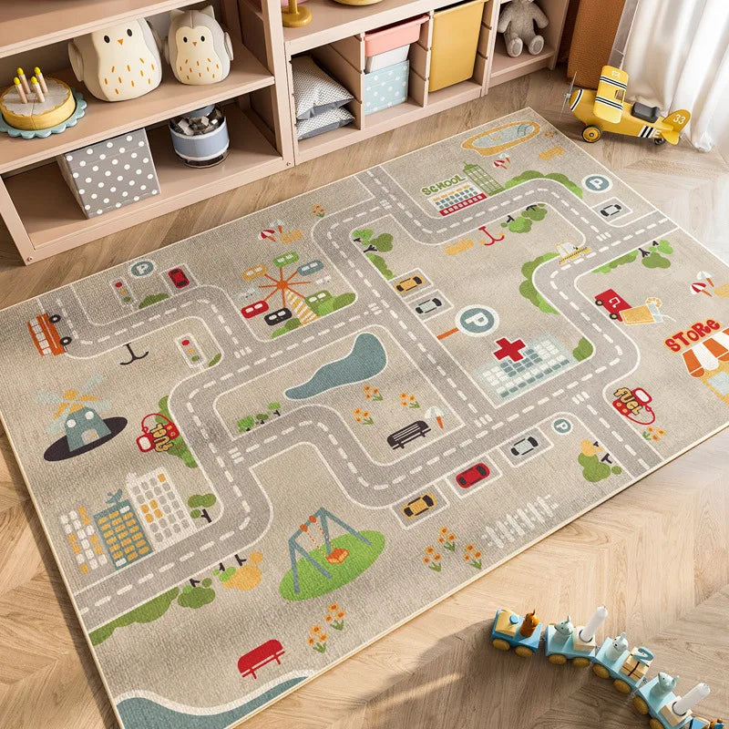 Cartoon Car Traffic Kids Play Mat