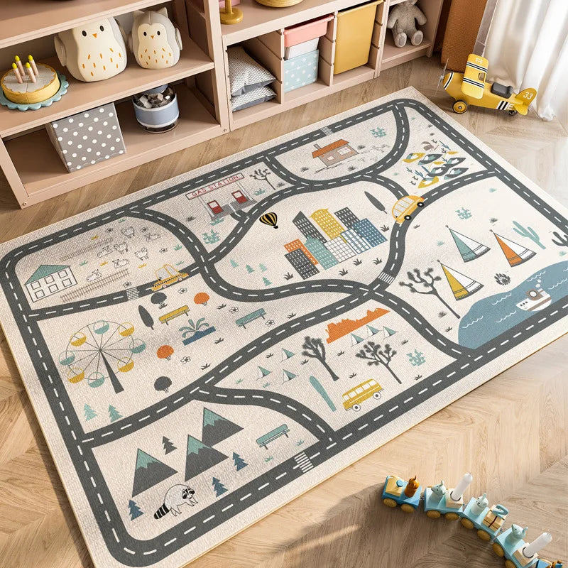 Cartoon Car Traffic Kids Play Mat