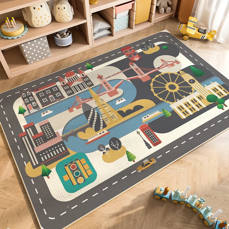 Cartoon Car Traffic Kids Play Mat