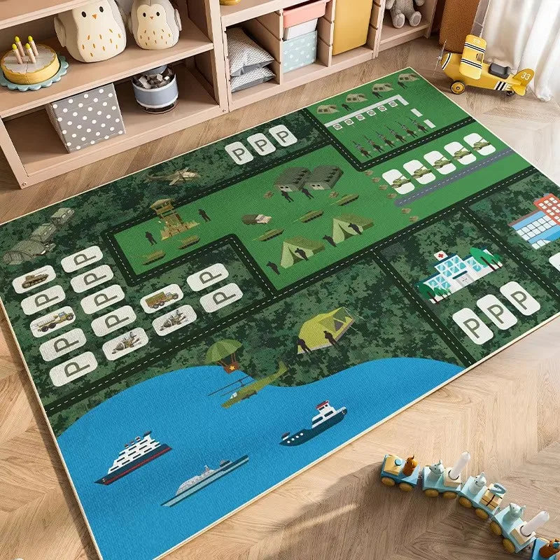 Cartoon Car Traffic Kids Play Mat