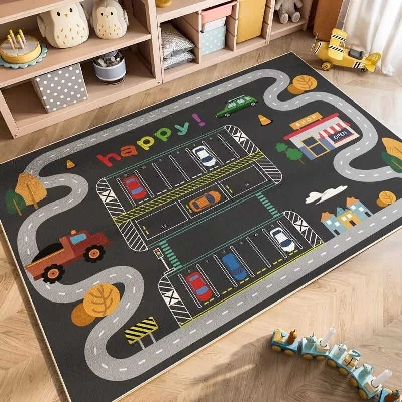 Cartoon Car Traffic Kids Play Mat