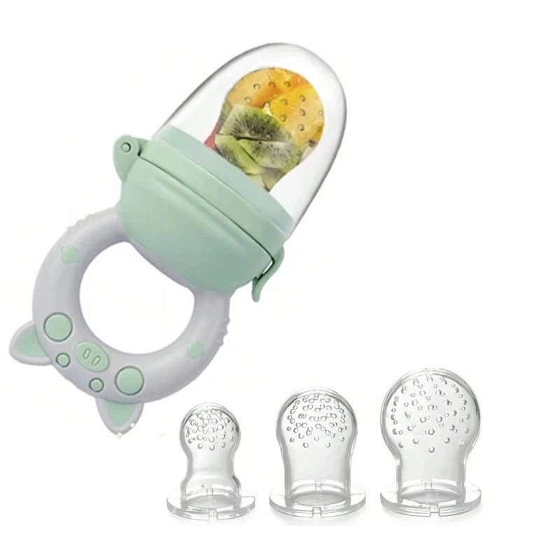 TYRY.HU 4pcs/set Silicone Fruit & Vegetable Feeder for Infants and Toddlers 6-36 months Food Grade Teething & Feeding Pacifier